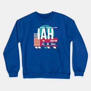 Houston, Texas (IAH) Airport Code Baggage Tag Crewneck Sweatshirt